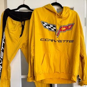 Yellow Corvette Hoodie and Sweatpants Set